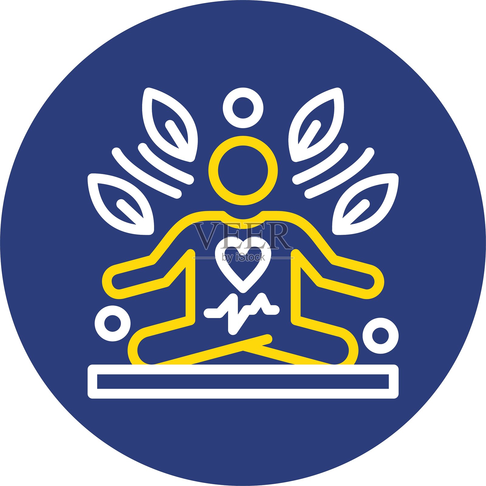 心率双线圆形图标插画图片素材