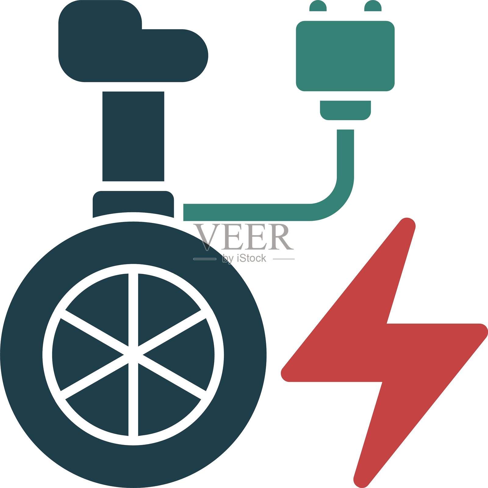 电动独轮车图标多色彩插画图片素材