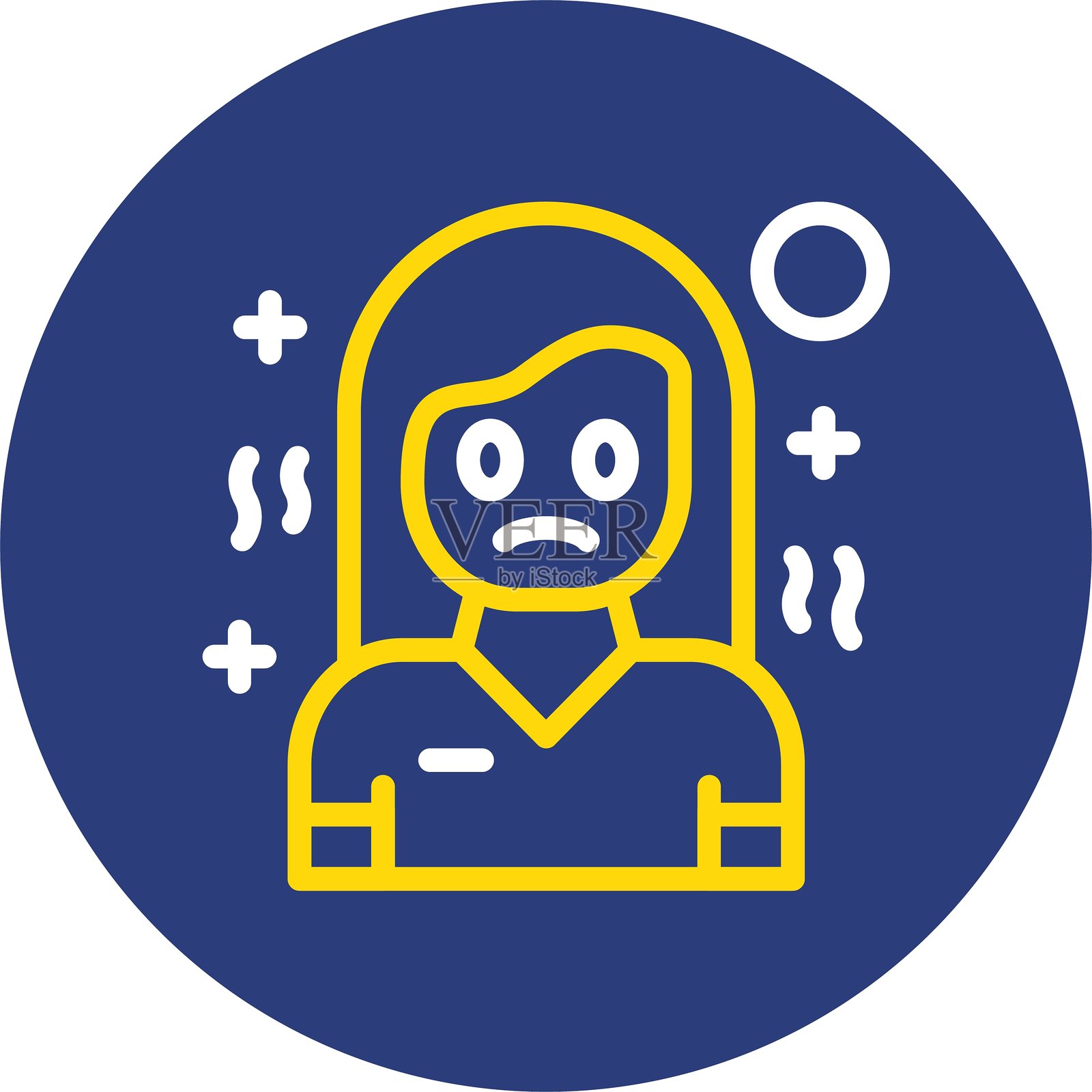 可怜的双线圆形图标插画图片素材