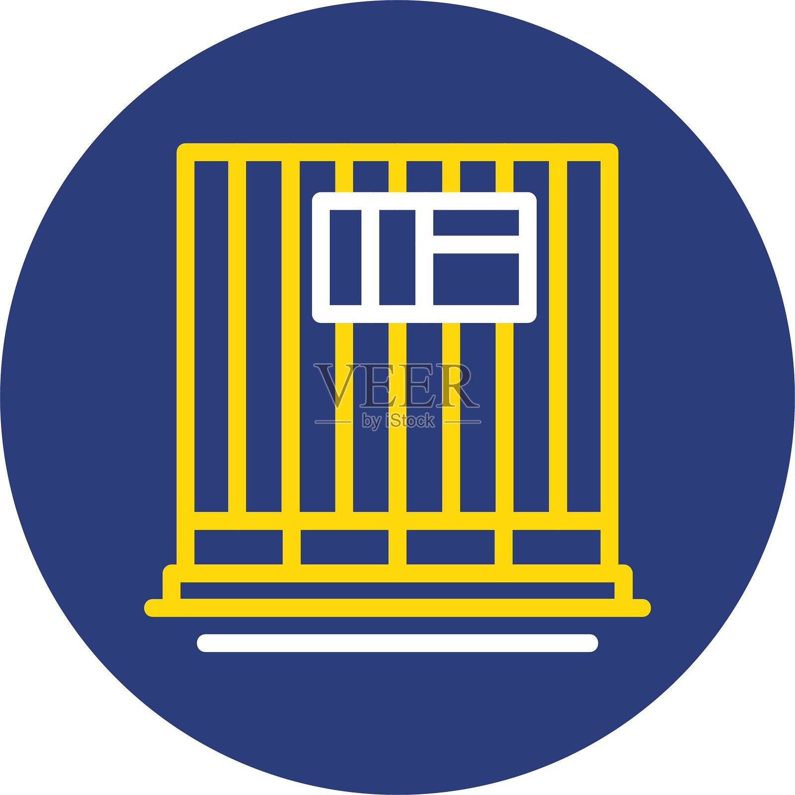 完成工作双线圆形图标插画图片素材