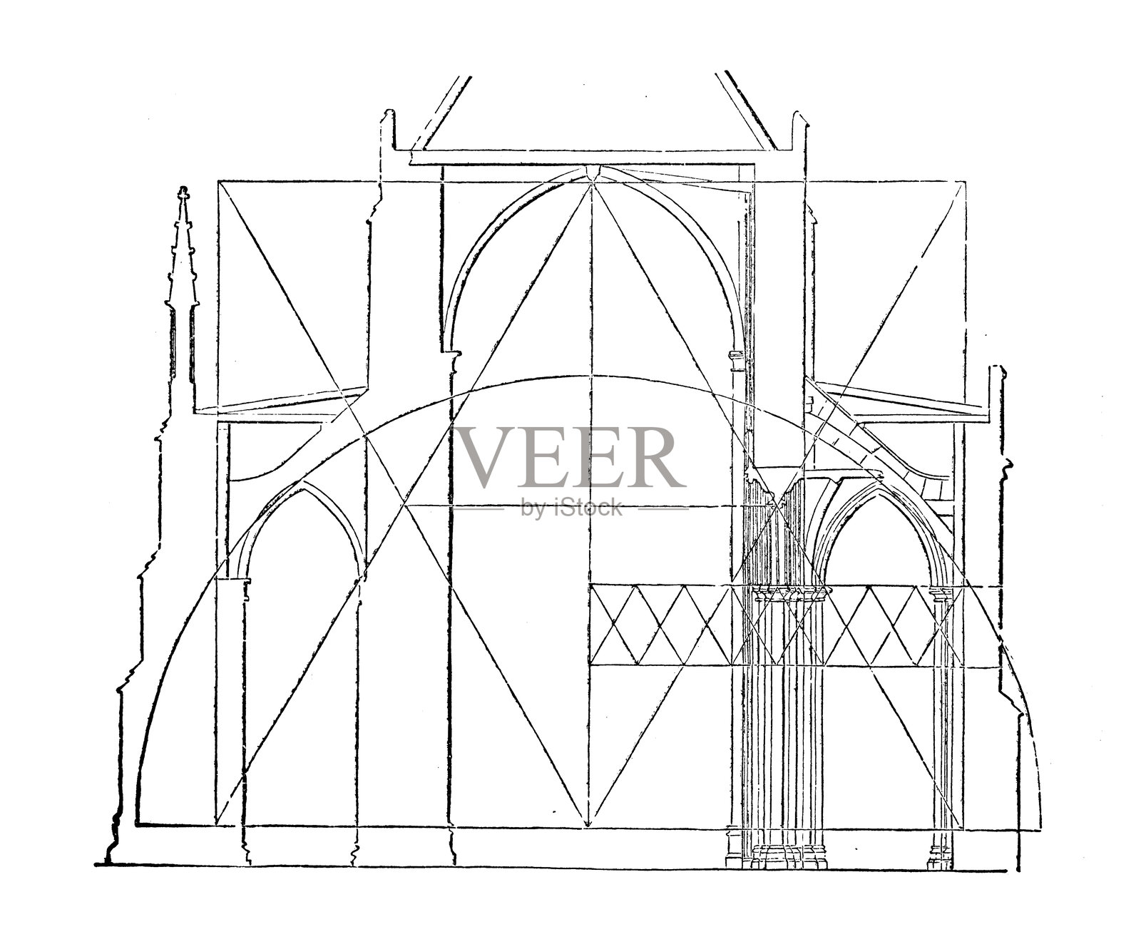 建筑理论：比例原则，温彻斯特大教堂插画图片素材