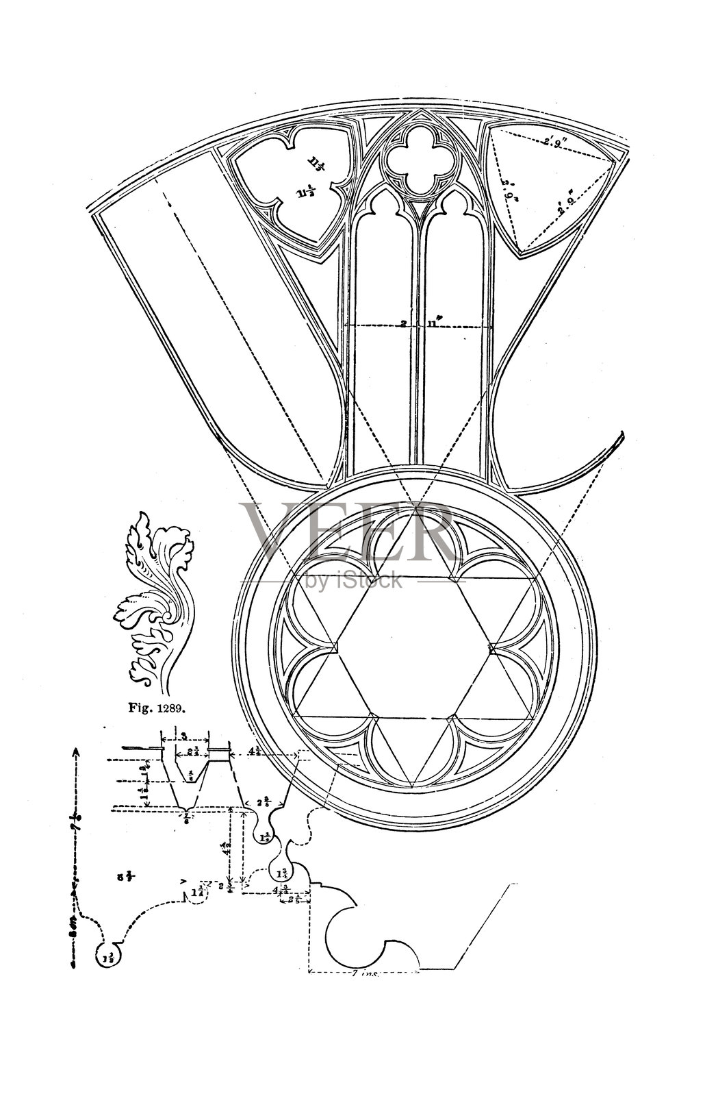 建筑理论：比例原则，圣欧安，鲁昂插画图片素材