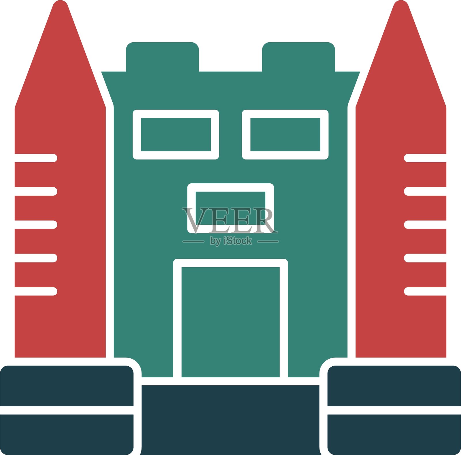 城堡图标多色设计插画图片素材