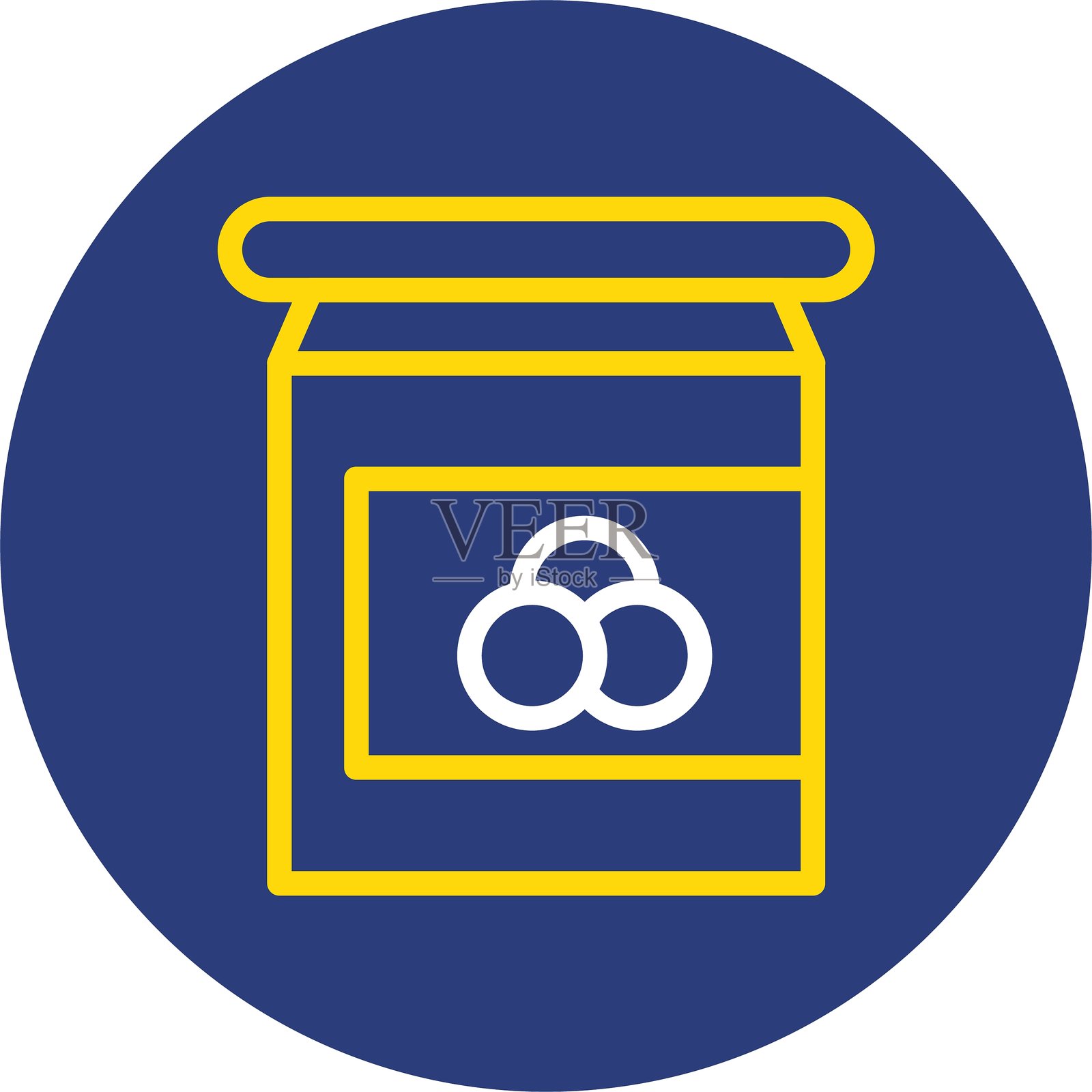 果酱双线圆形图标插画图片素材