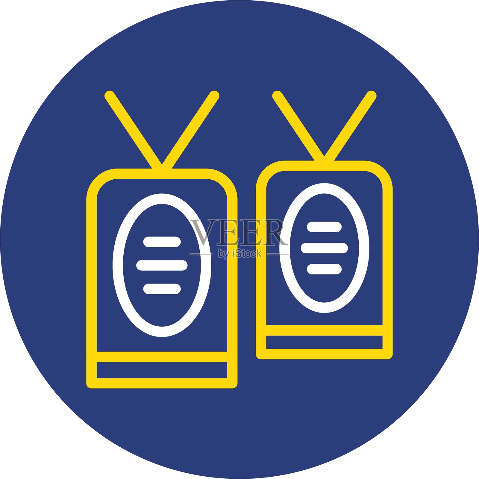 双行圆形狗牌图标插画图片素材