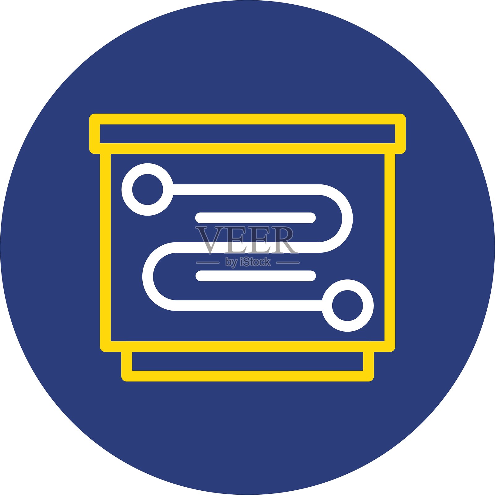 双线圆形图标的路线图插画图片素材