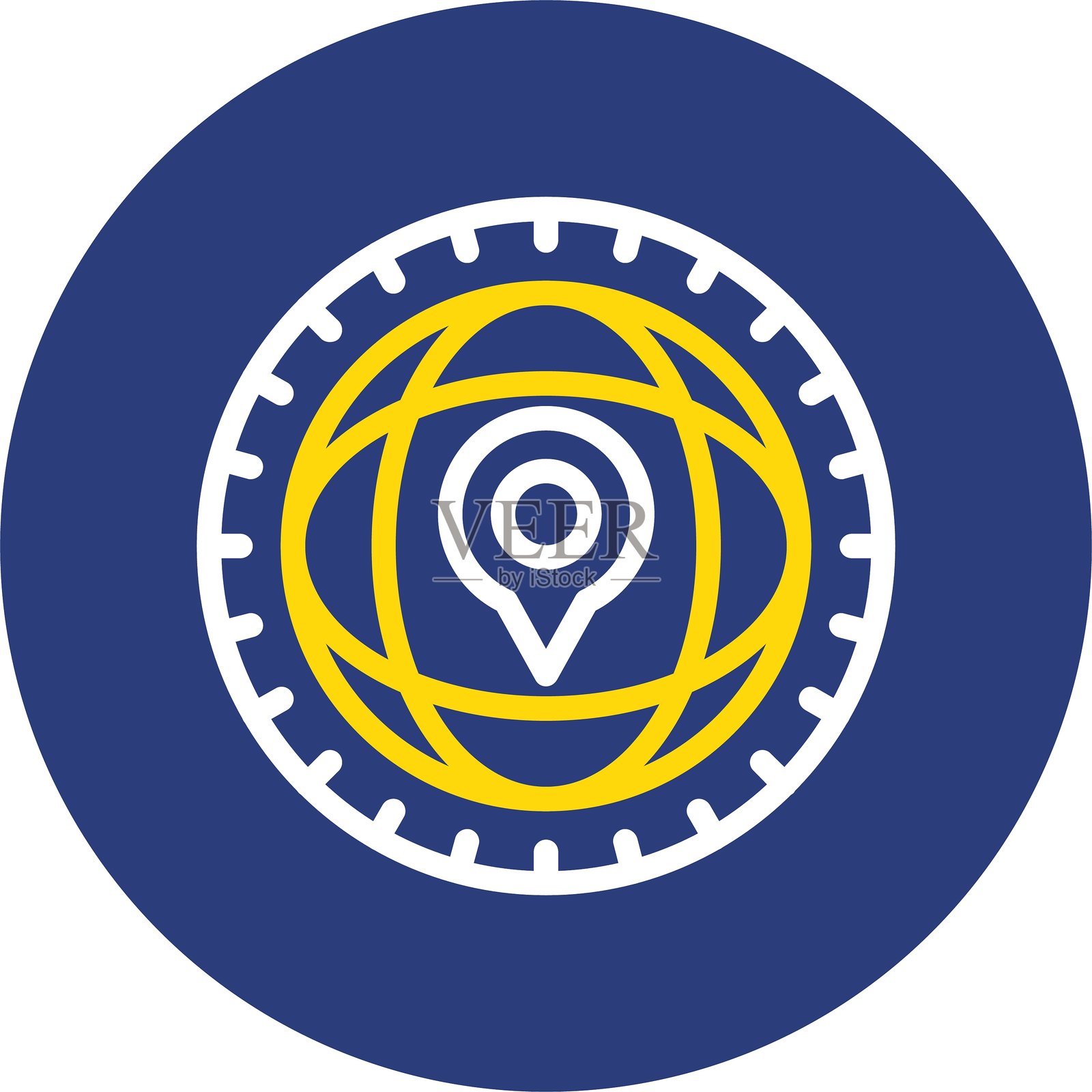 地球双线圆形图标插画图片素材