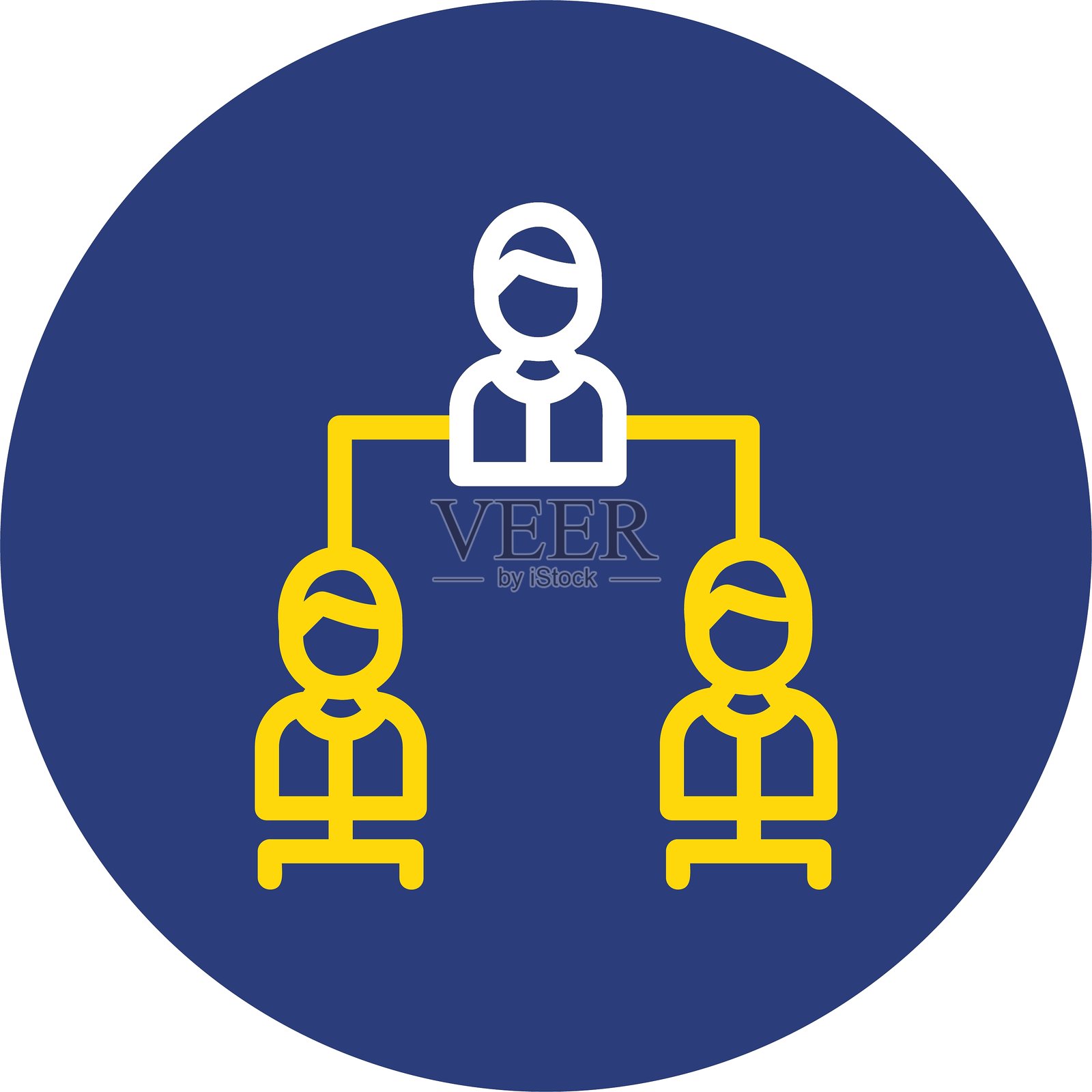 双线圆形图标的组织者插画图片素材