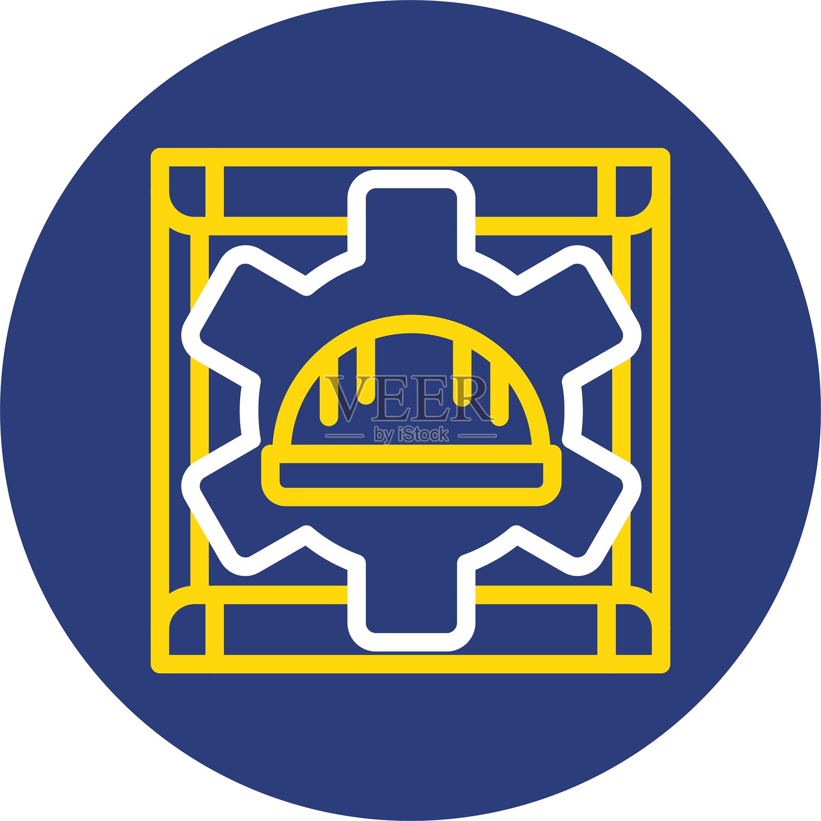 机械工程双线圆形图标插画图片素材