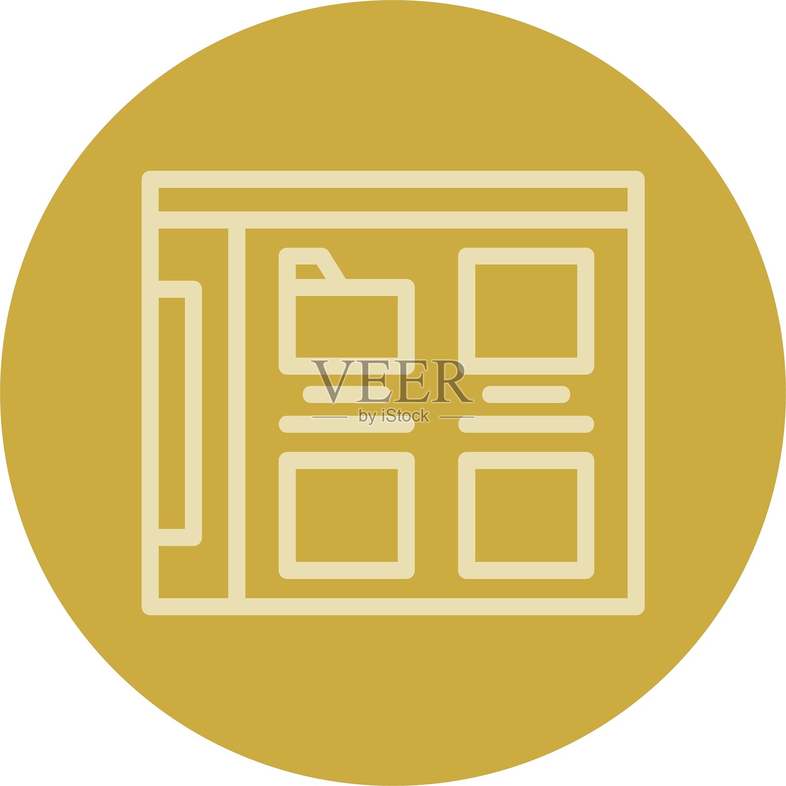 多色文件夹线条图标插画图片素材