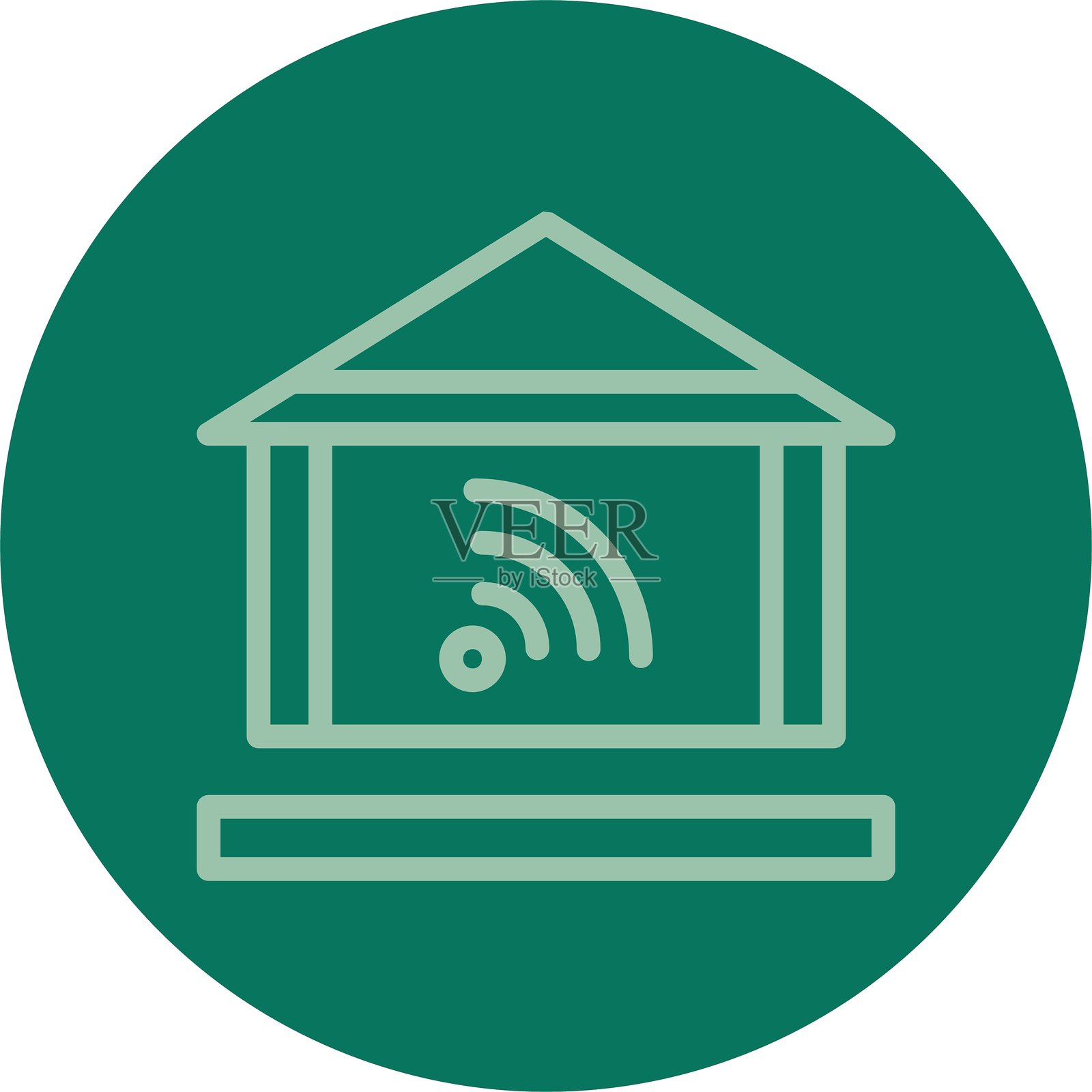 家庭自动化线条多色图标插画图片素材