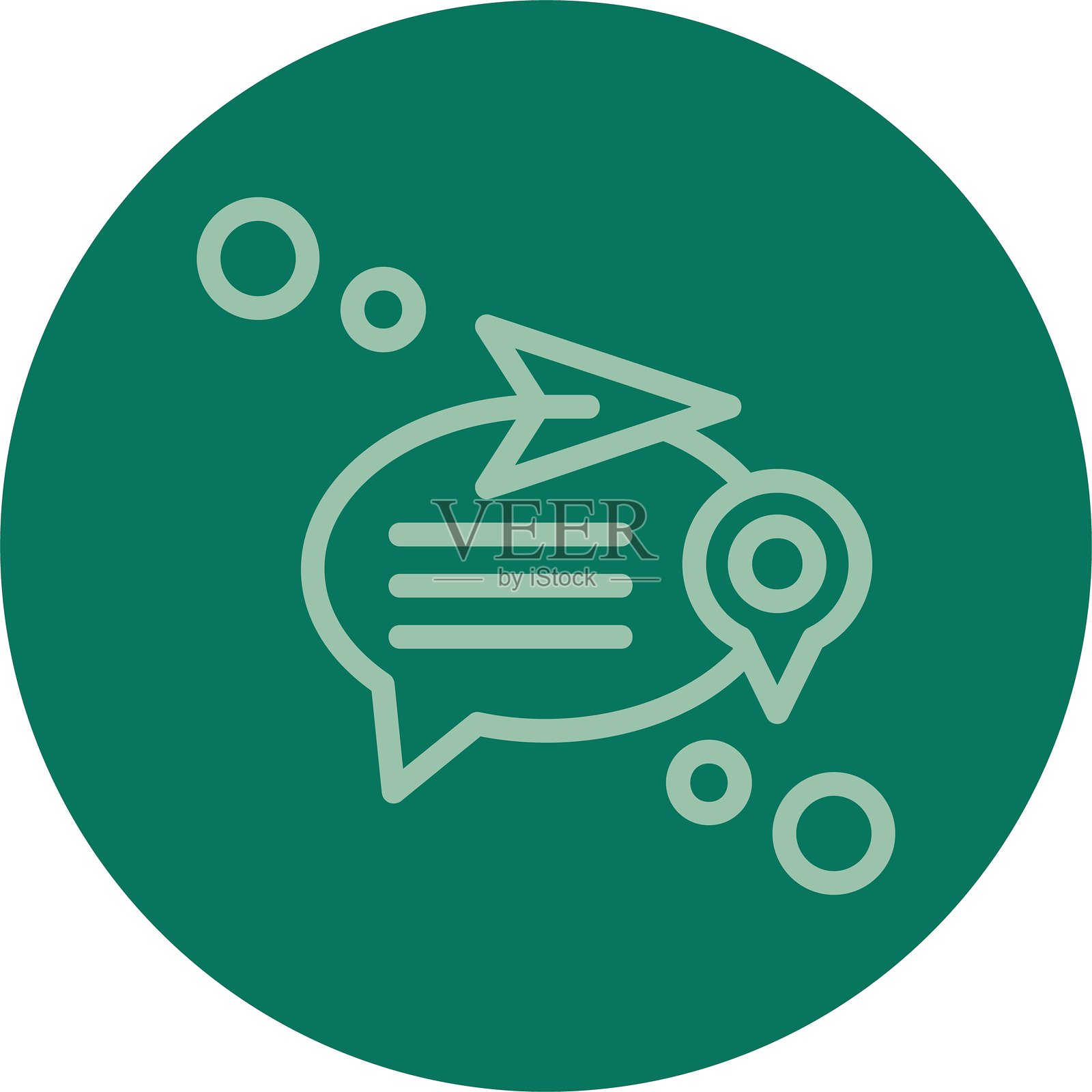 发送位置线条多色图标插画图片素材