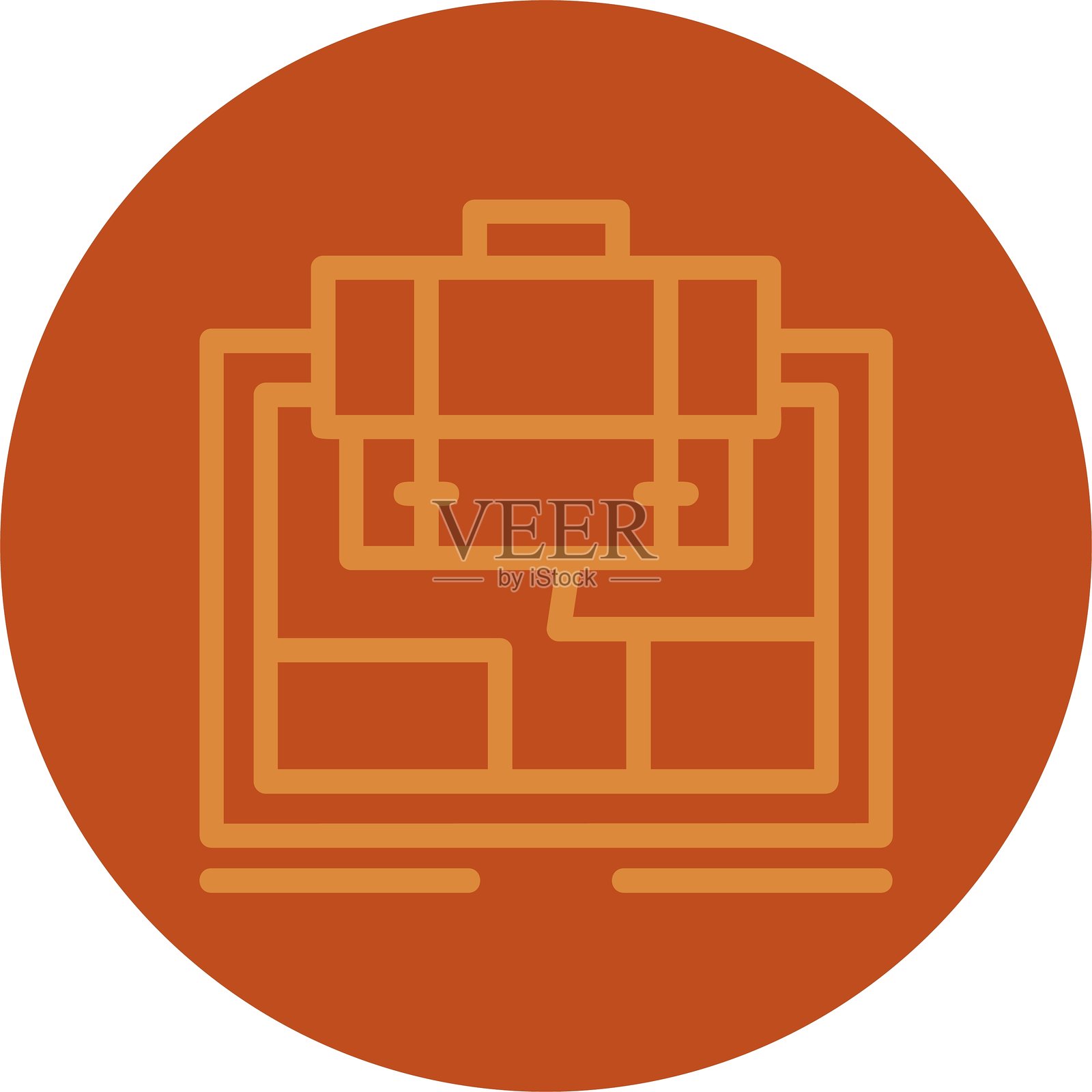 多色地图线图标插画图片素材