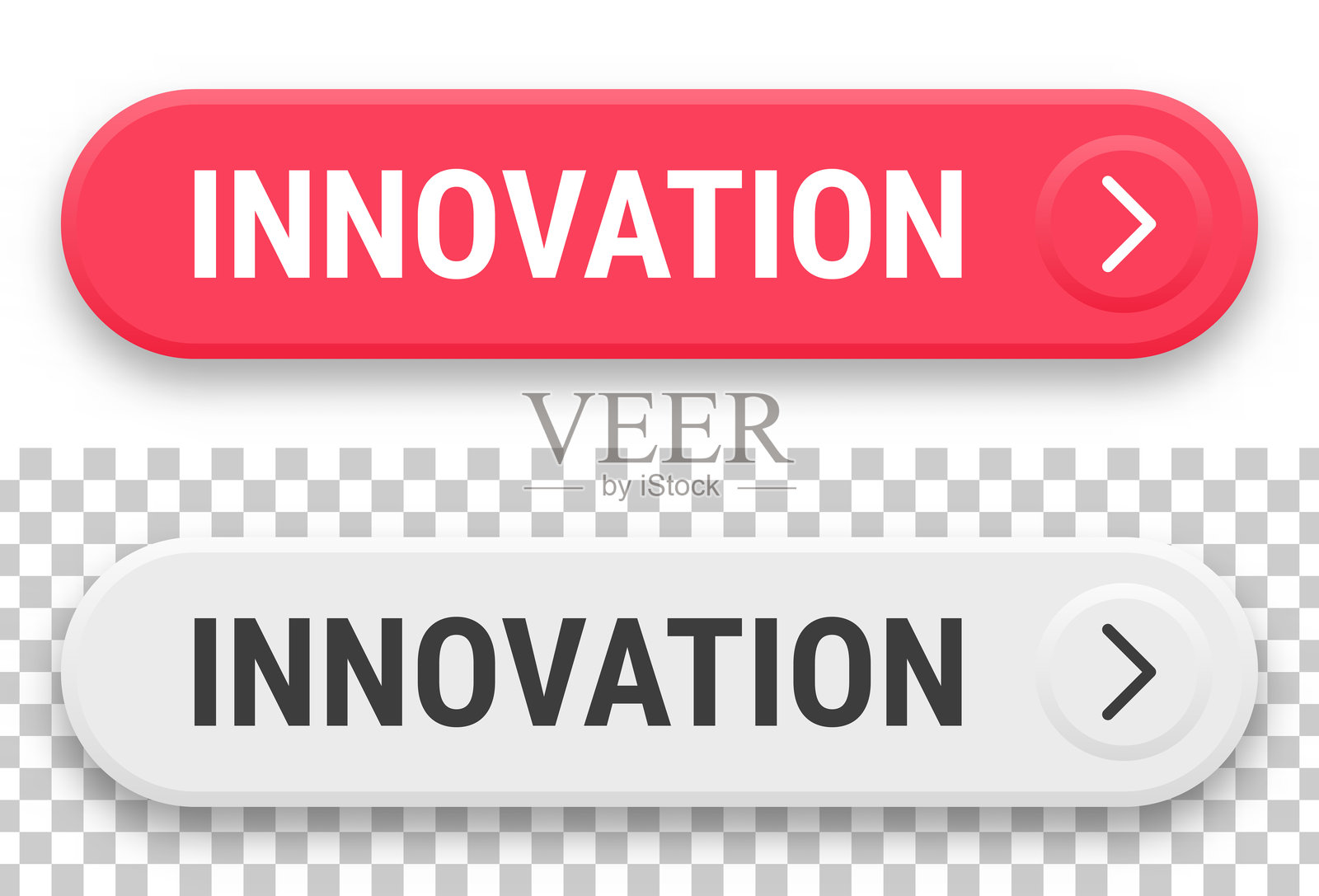 创新 - 空白背景上的3D点击网页按钮插画图片素材