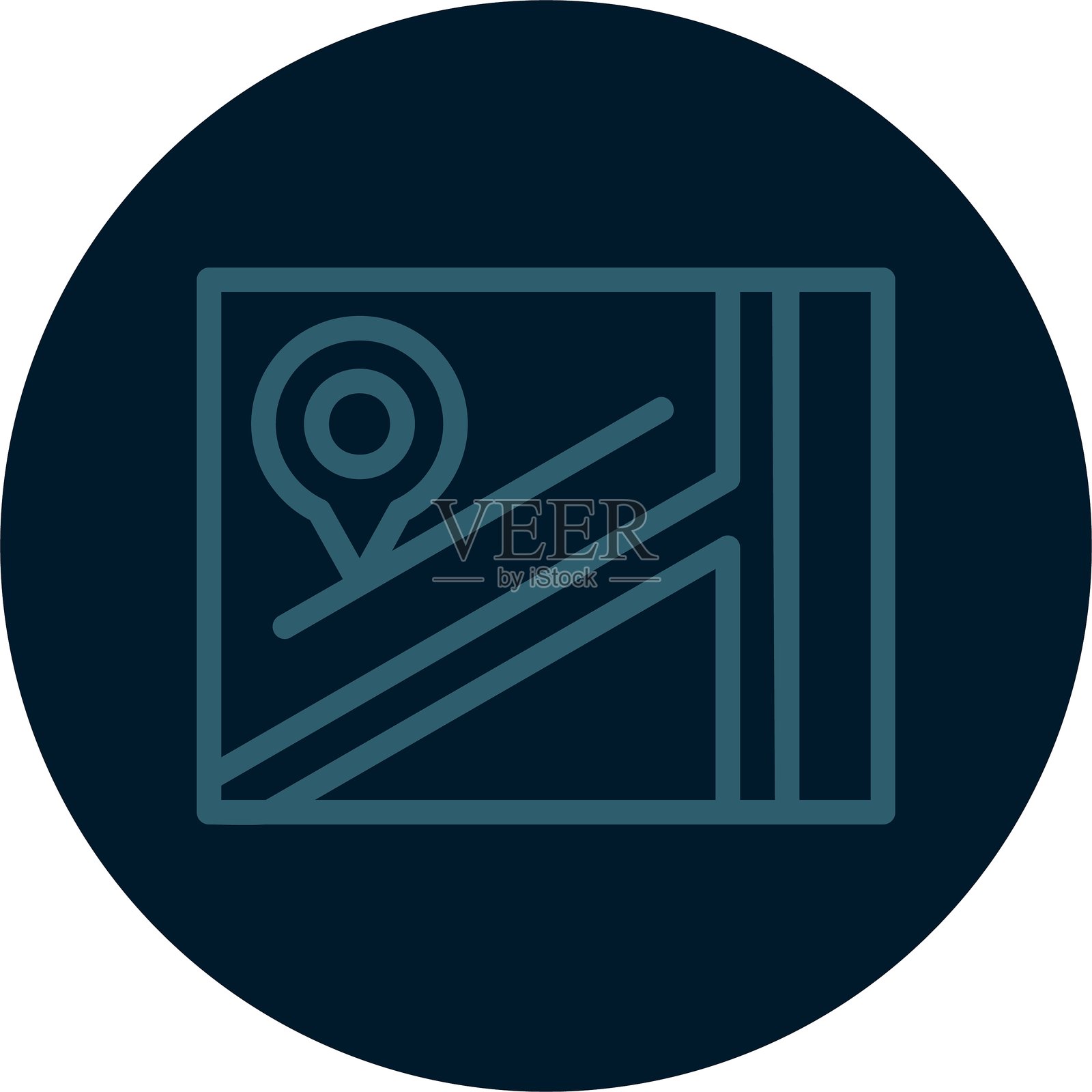 多色地图线图标插画图片素材