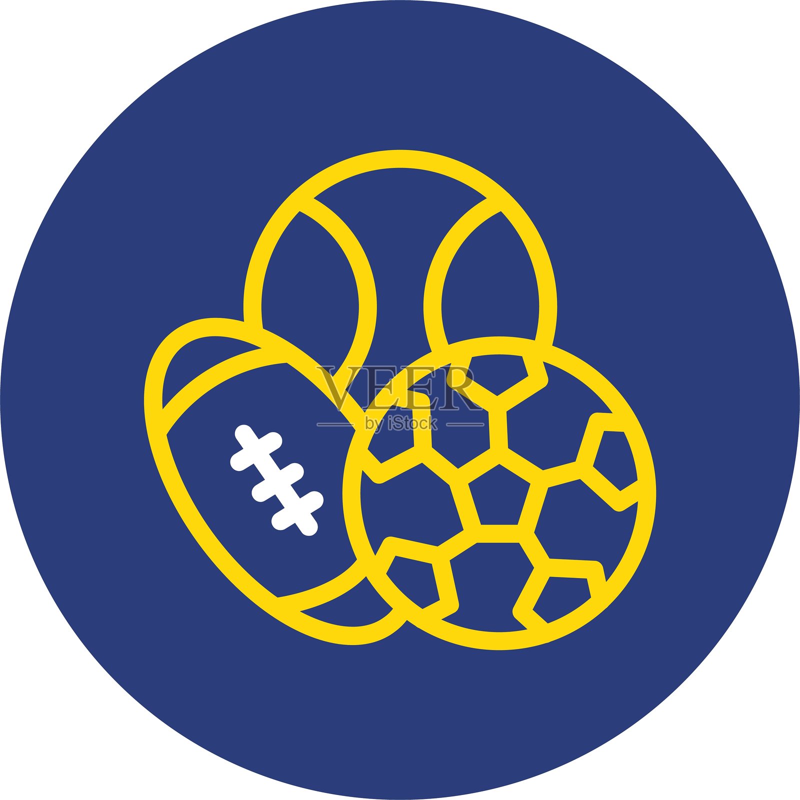 运动双线圆形图标插画图片素材