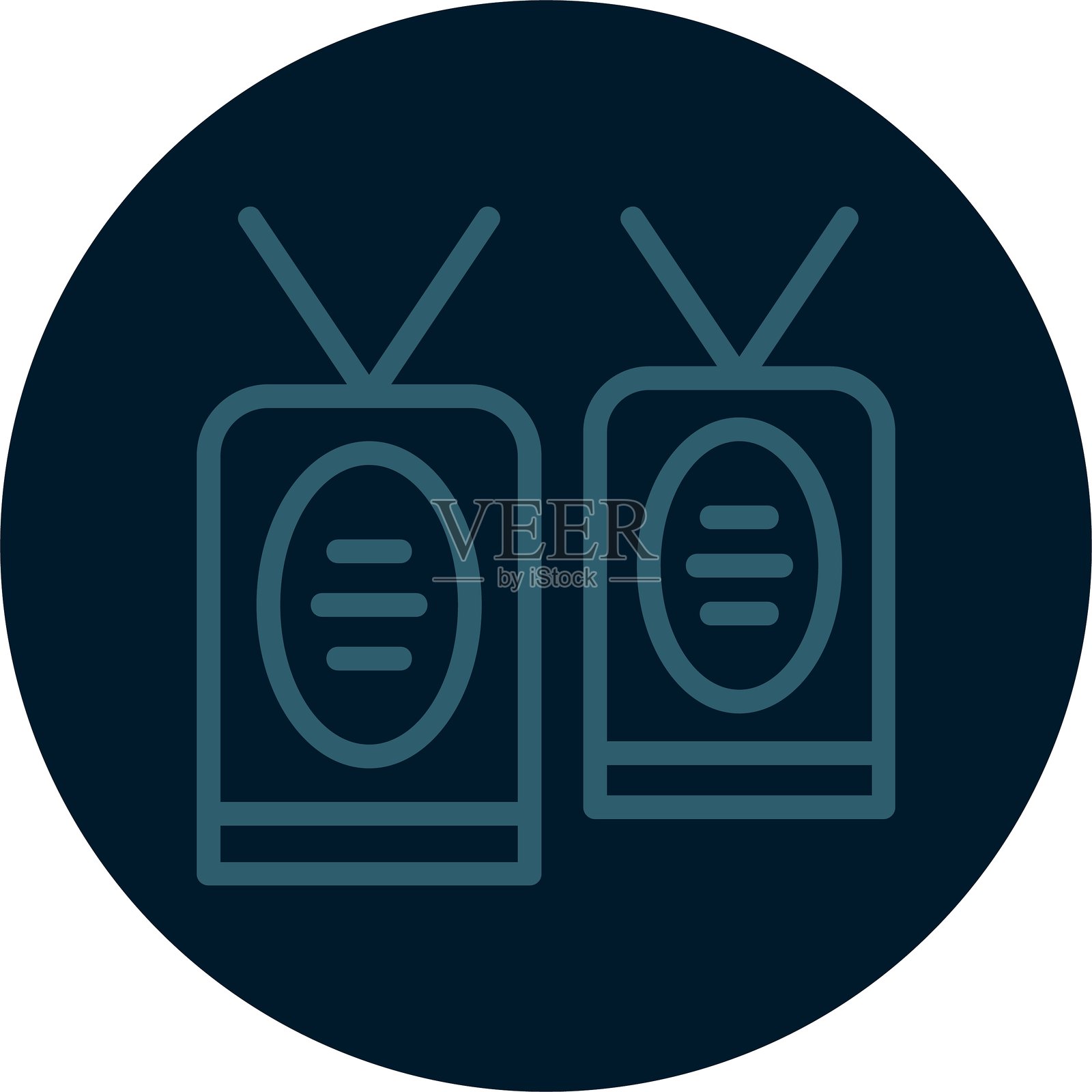 狗牌线条多色图标插画图片素材