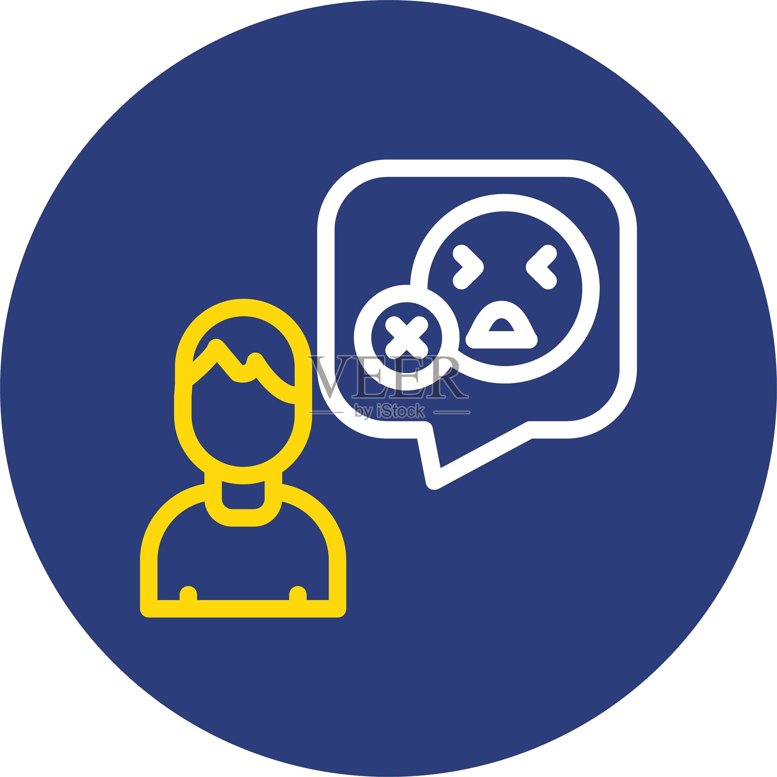 不需要的双线圆圈图标插画图片素材