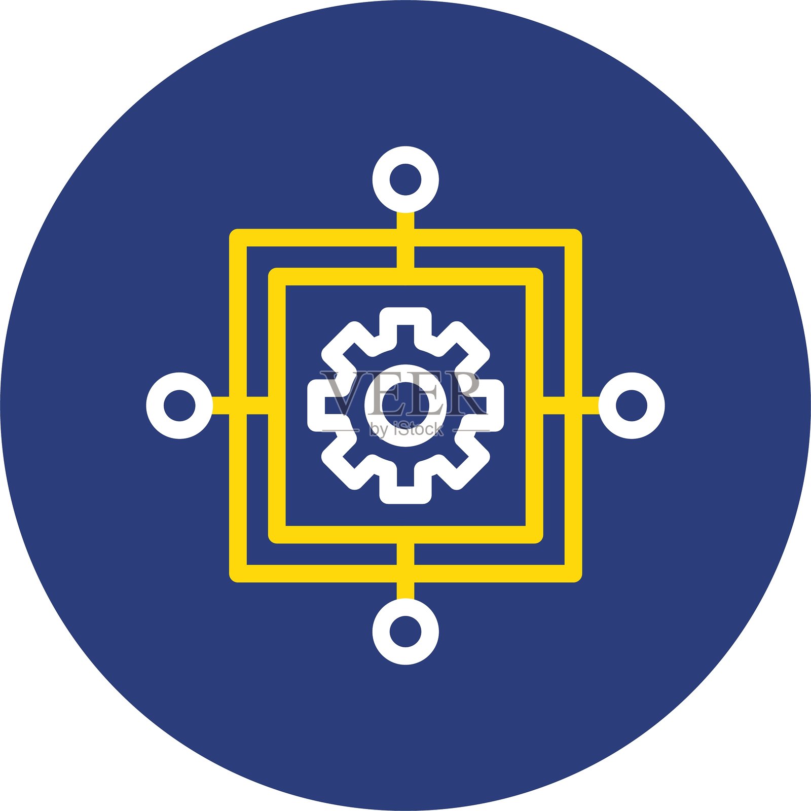 范围蔓延双线圆形图标插画图片素材