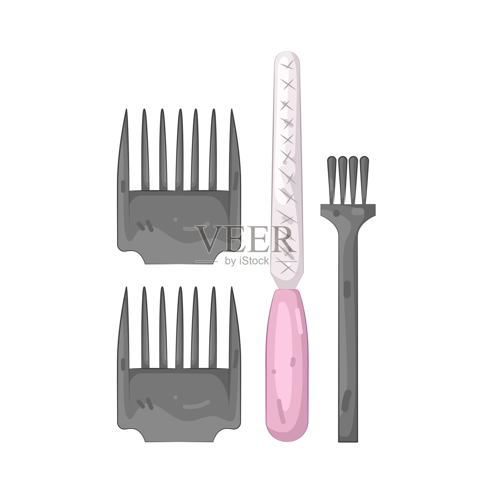 动物美容工具大脑插画图片素材