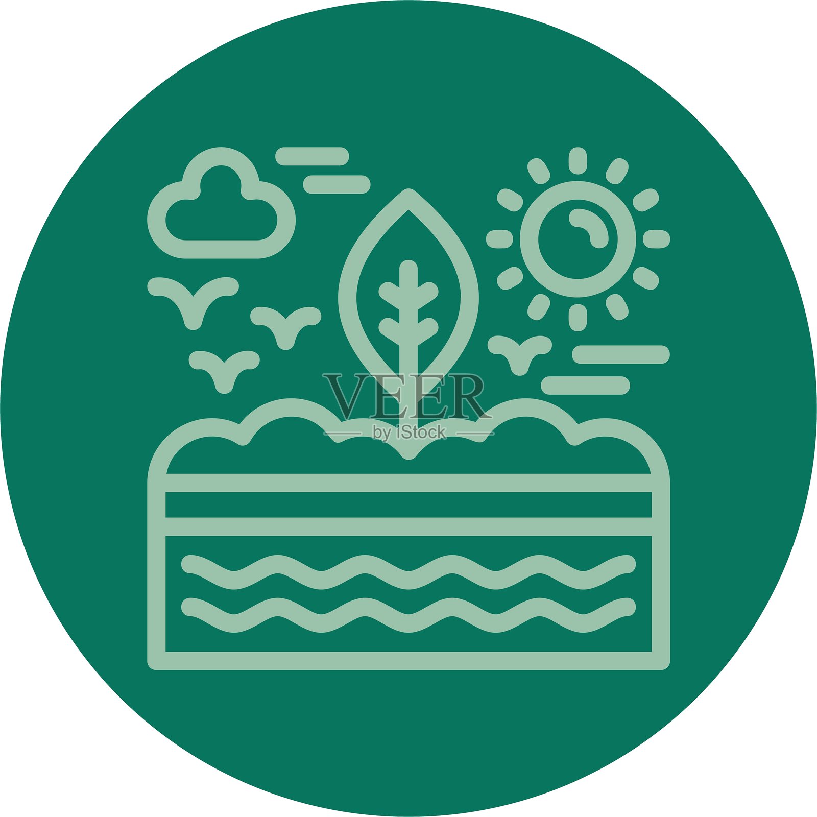 土壤保护线 多色图标插画图片素材