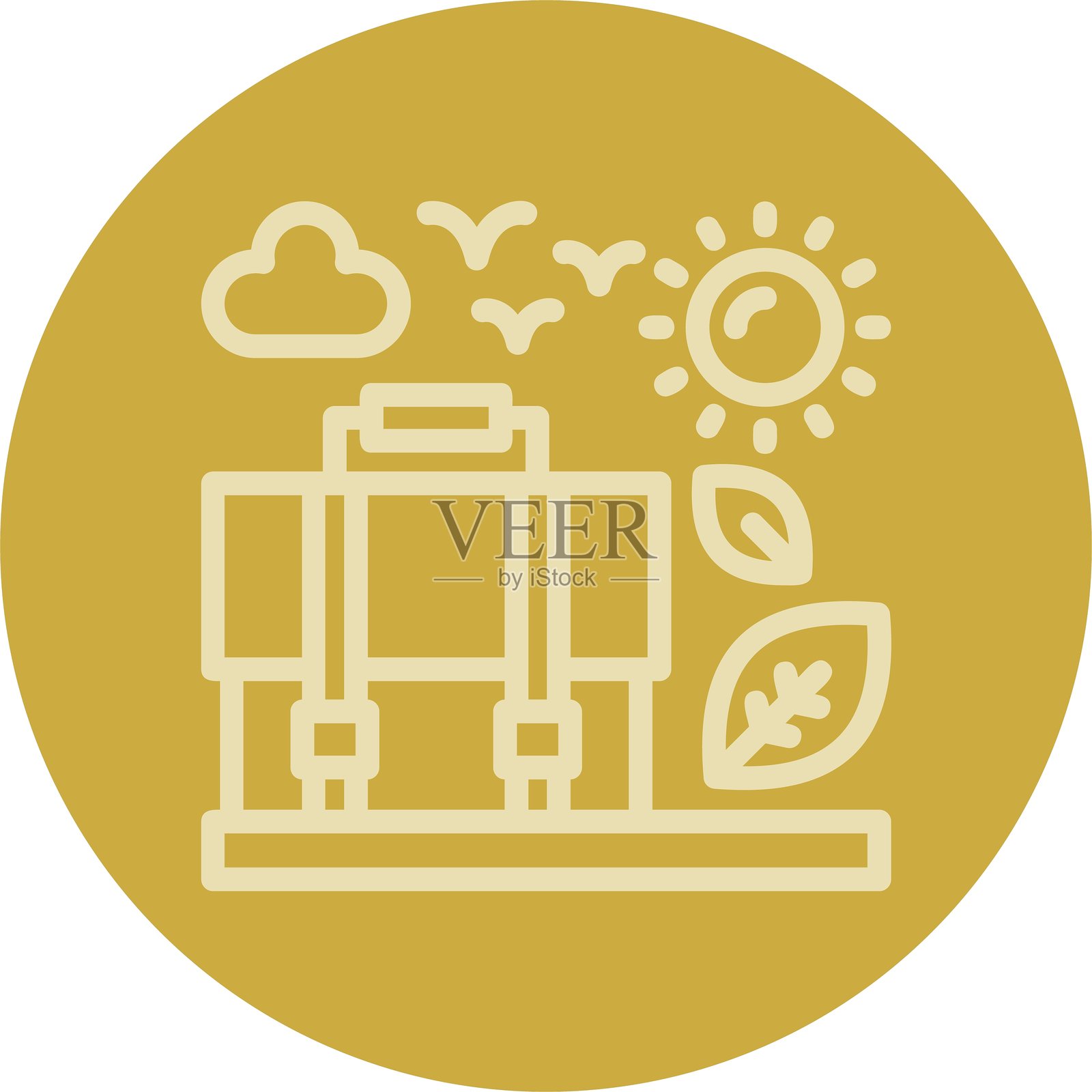 绿色商业线条多色图标插画图片素材