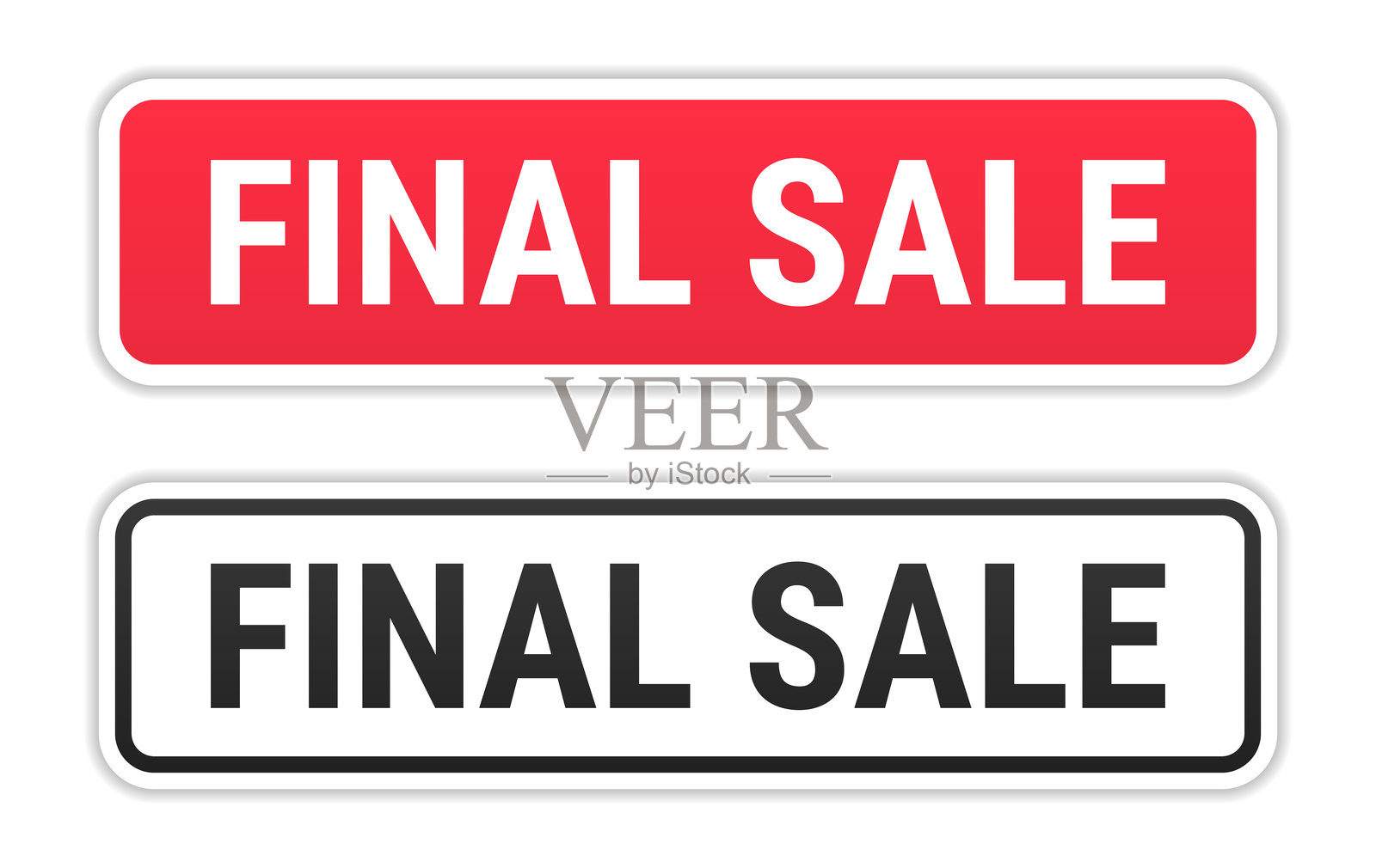 最终特卖 - 白色背景上的红色和黑色标签插画图片素材