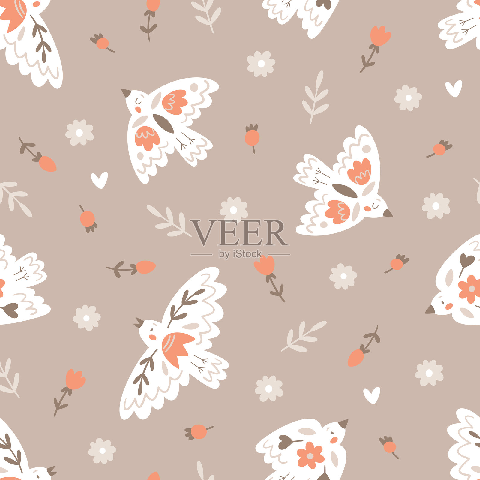 鸽子图案的矢量图。插画图片素材