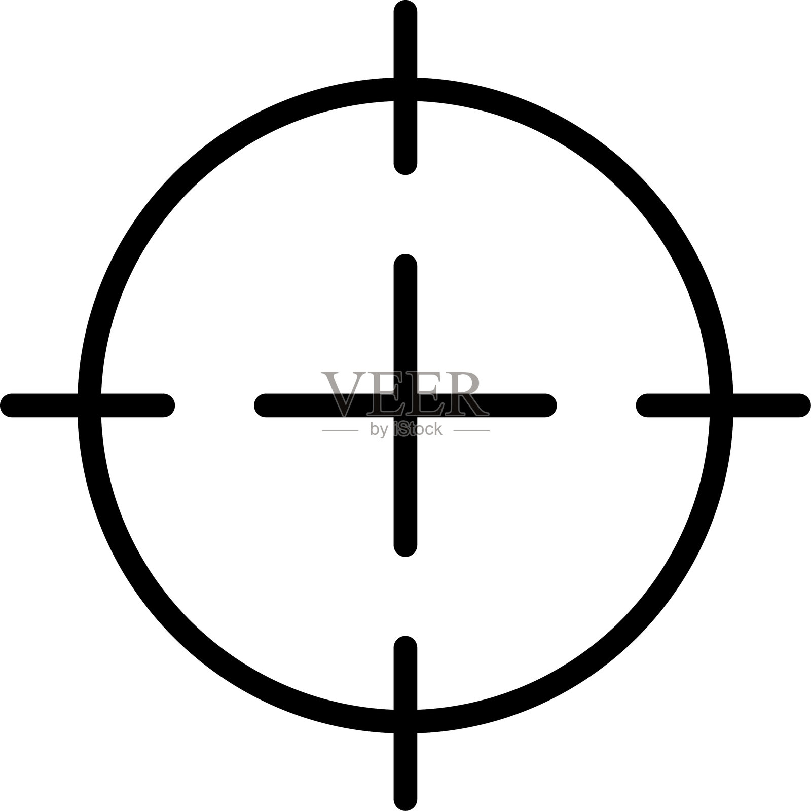 专注与集中图标集合。目标与靶心轮廓线性图标集。矢量插图。插画图片素材