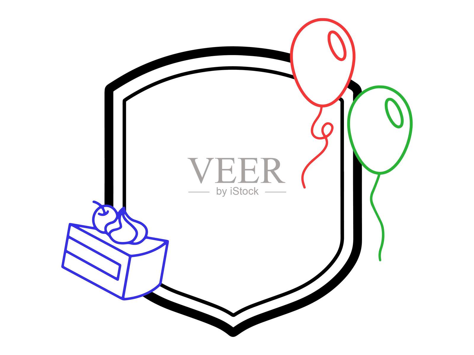 生日快乐框架线条艺术。生日派对框架背景装饰。生日派对框架线条艺术。生日快乐框架背景插图。框架线条艺术生日派对。插画图片素材