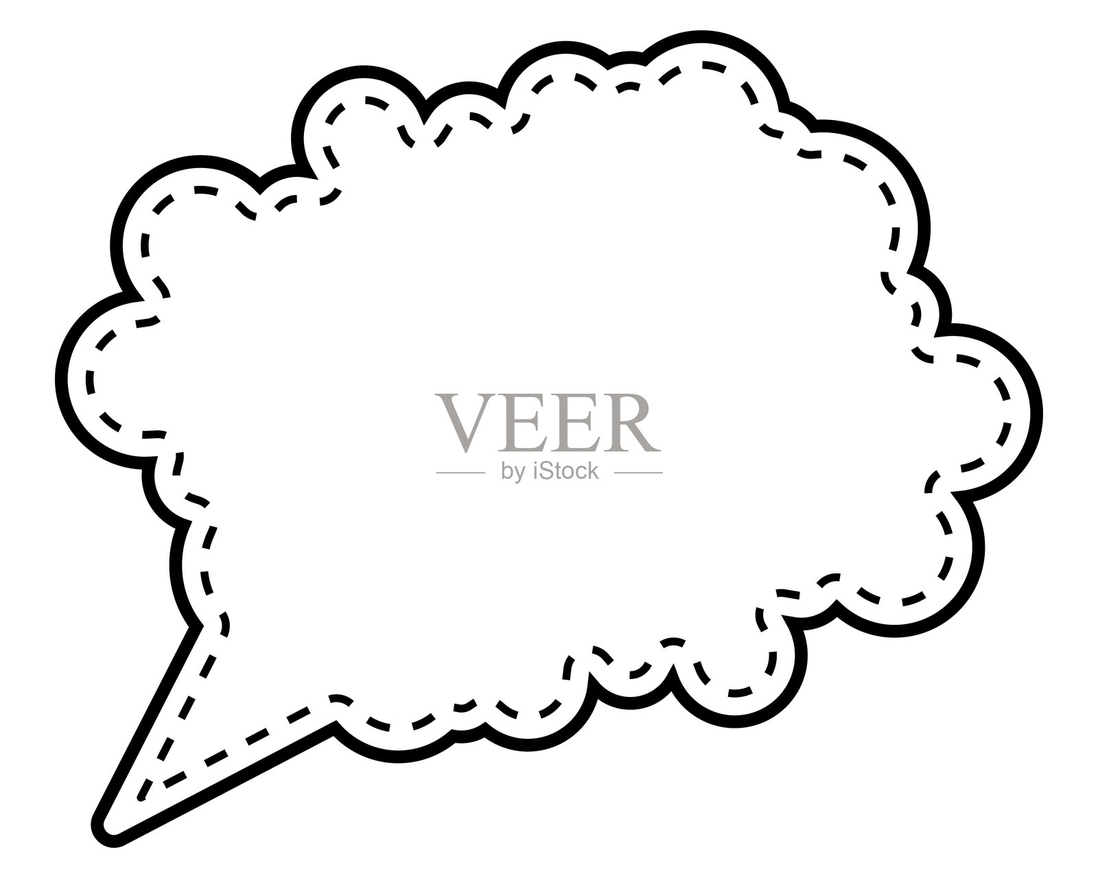 简单的虚线爆炸云形状插画图片素材