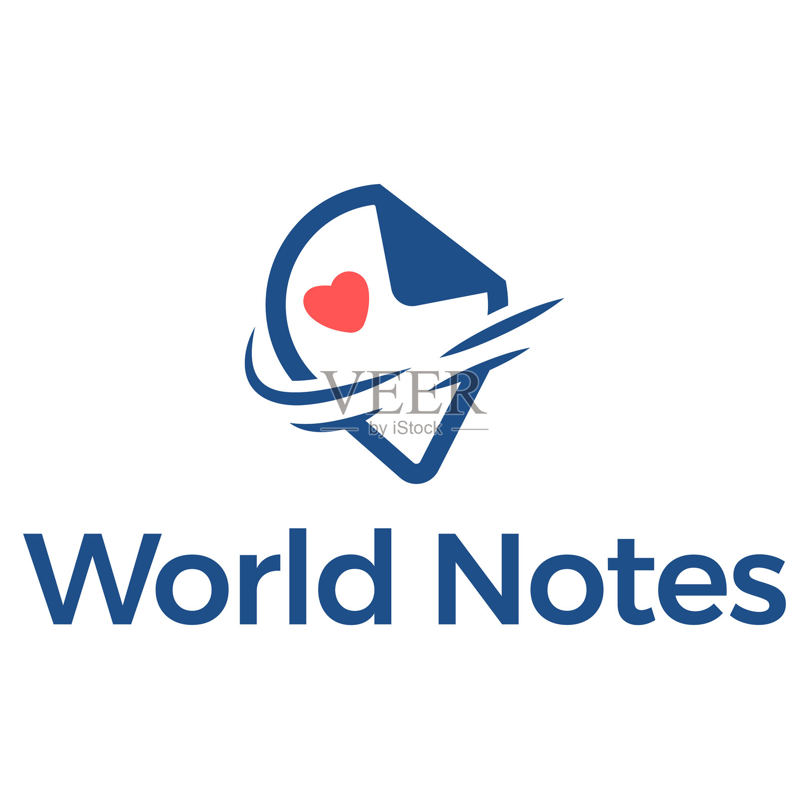 世界笔记扁平极简风格logo设计插画图片素材