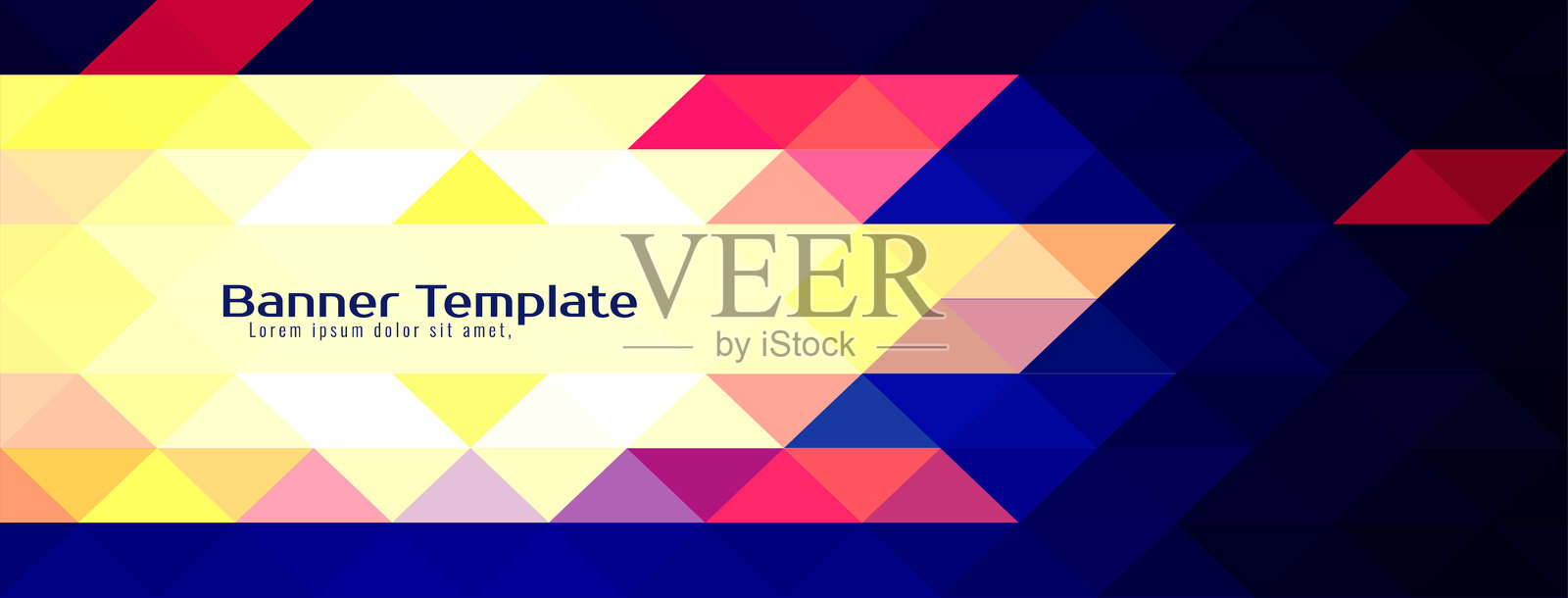 抽象几何马赛克设计横幅插画图片素材