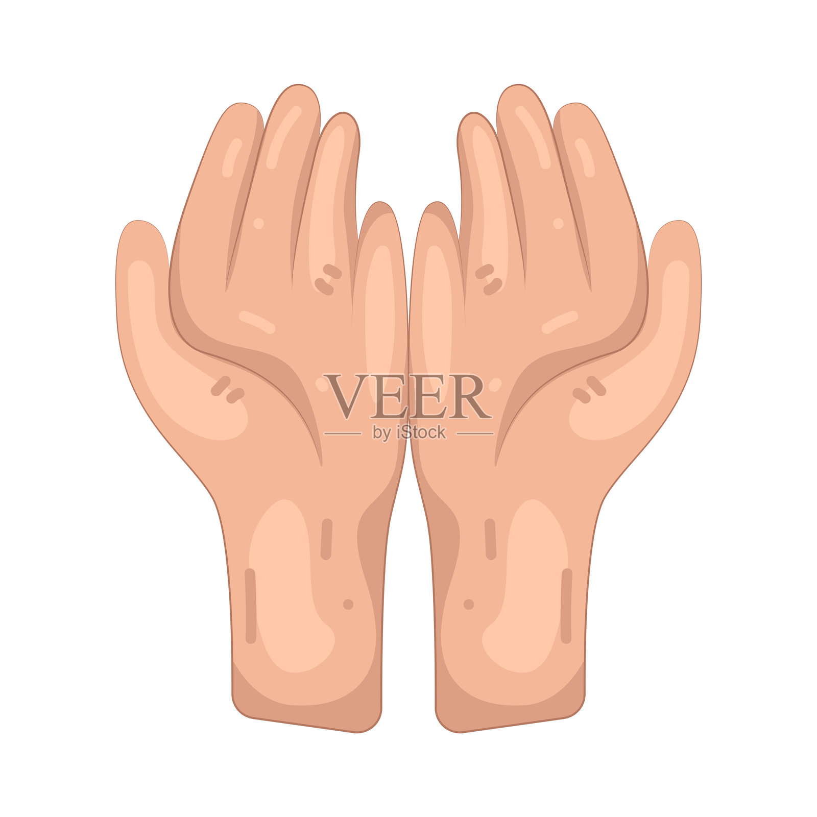 张开的手插画图片素材