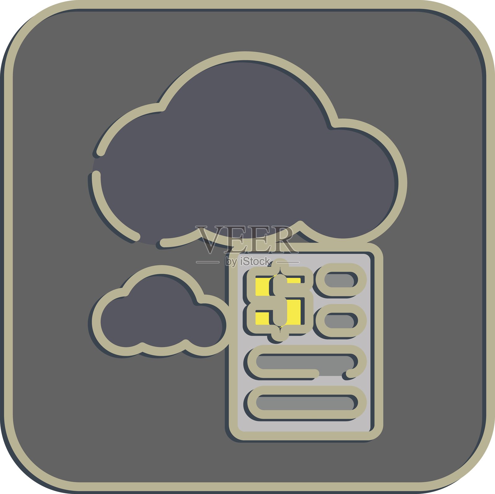 碳税图标。可再生能源元素。浮雕风格的图标。插画图片素材