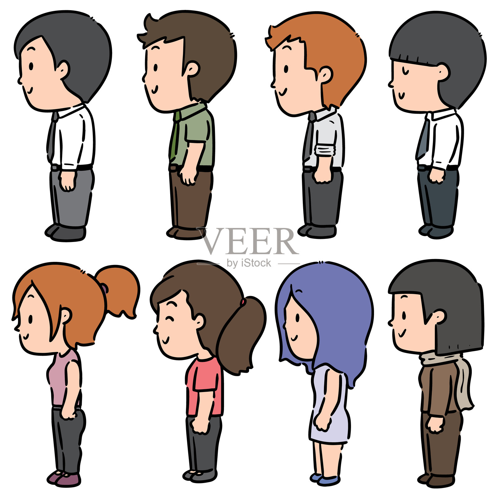 商业人士的矢量图集插画图片素材