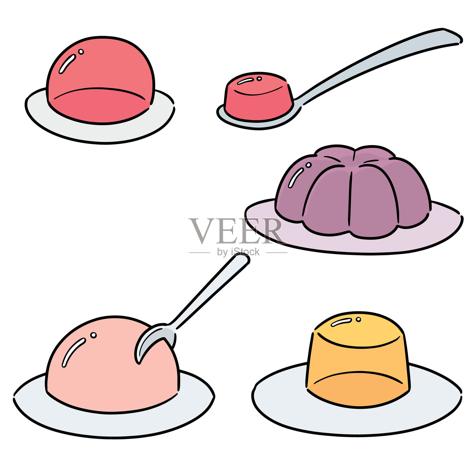 果冻的矢量图集插画图片素材