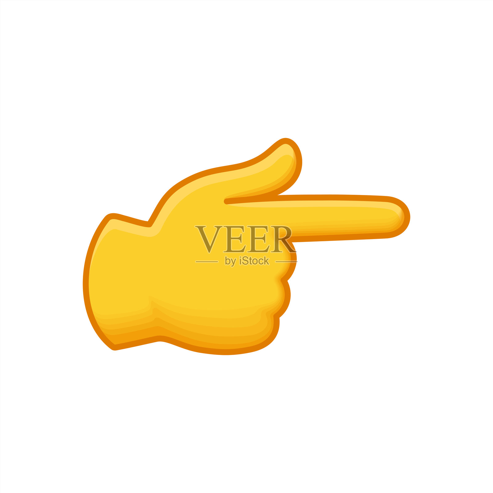 右手背指向右的表情符号图标。手指矢量符号表情设计涂鸦插图，矢量10 eps。插画图片素材