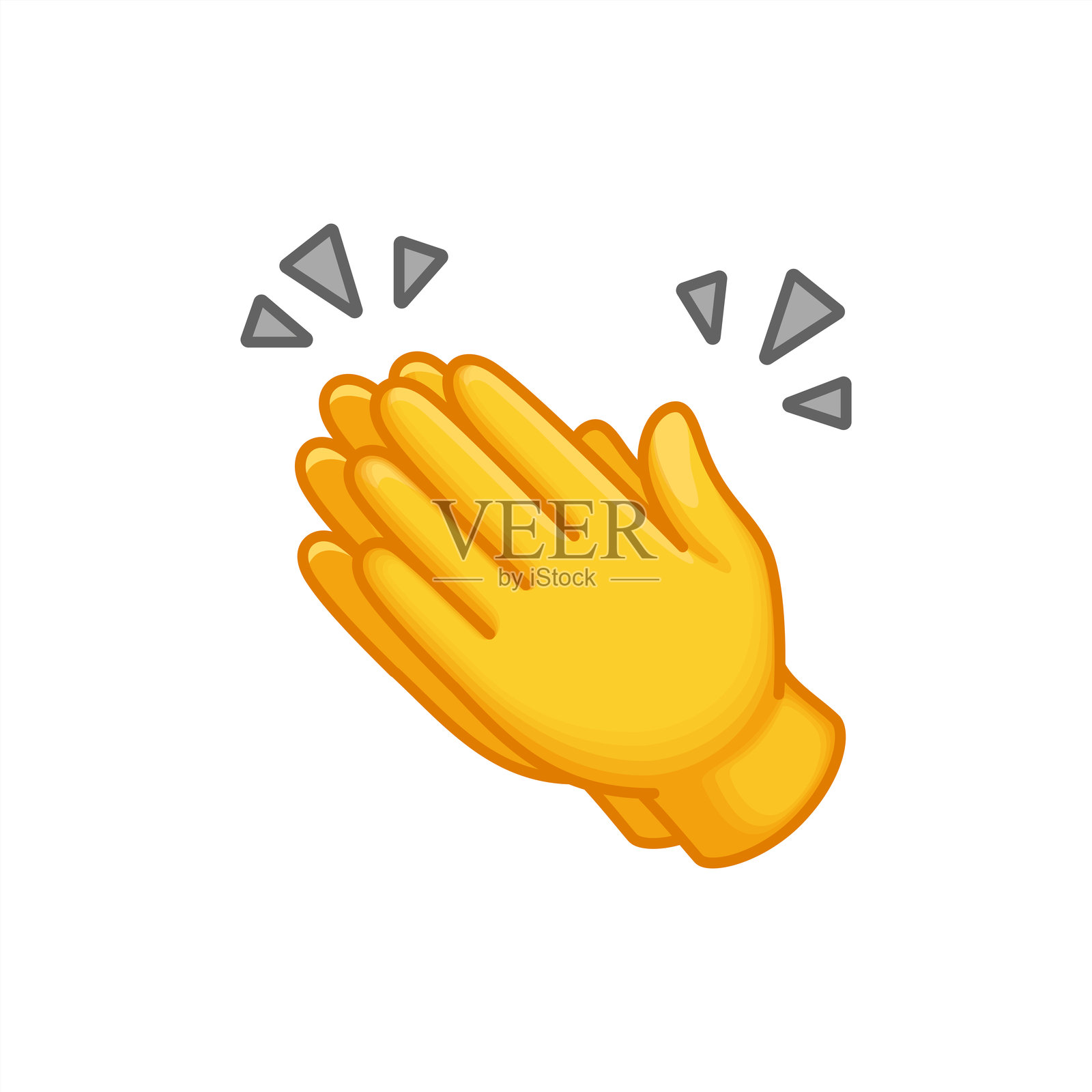 掌声 emoji 手势矢量图标，独立插图。掌声手势图标，矢量 10 eps。插画图片素材