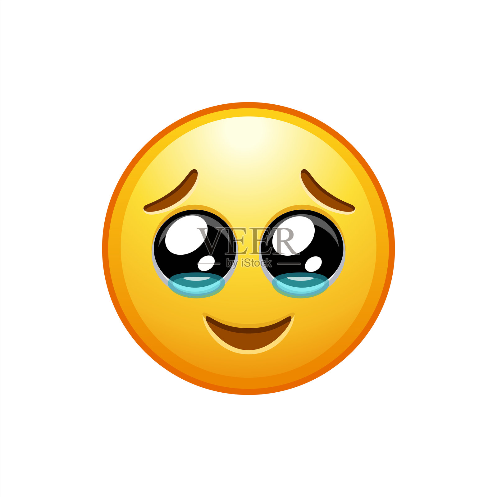 流泪的表情符号，幸福的泪水。矢量图10 EPS。插画图片素材