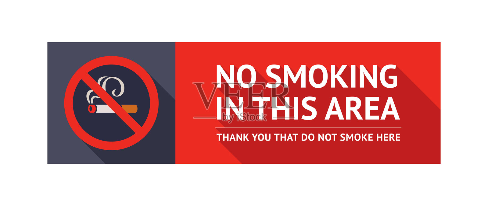 禁止吸烟贴纸，时尚的禁止吸烟标签插画图片素材