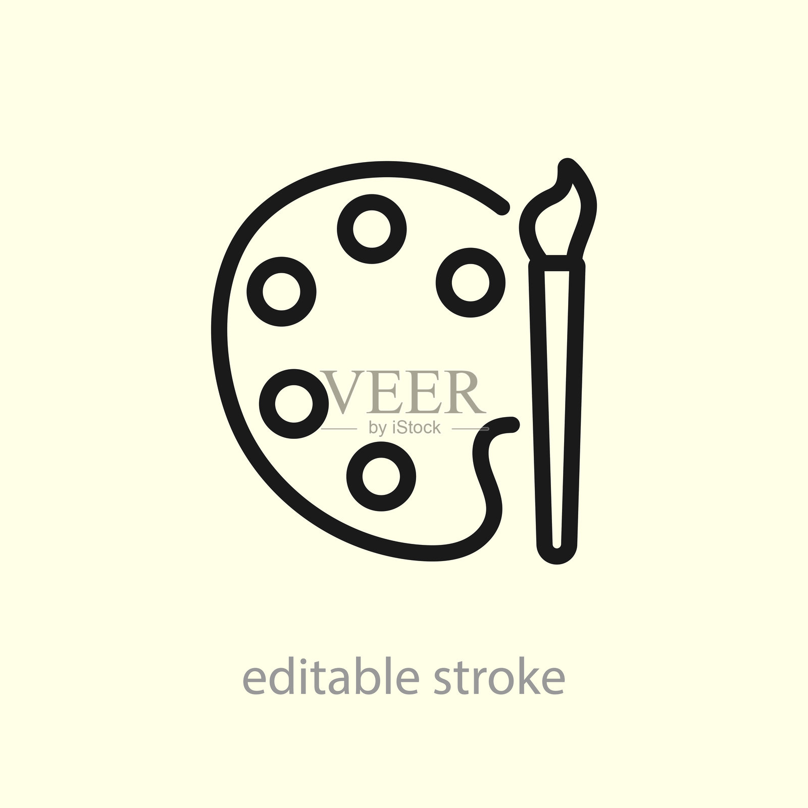 调色板图标。用于绘画的画家调色板。艺术家的工具。创造力与艺术概念。矢量图。插画图片素材