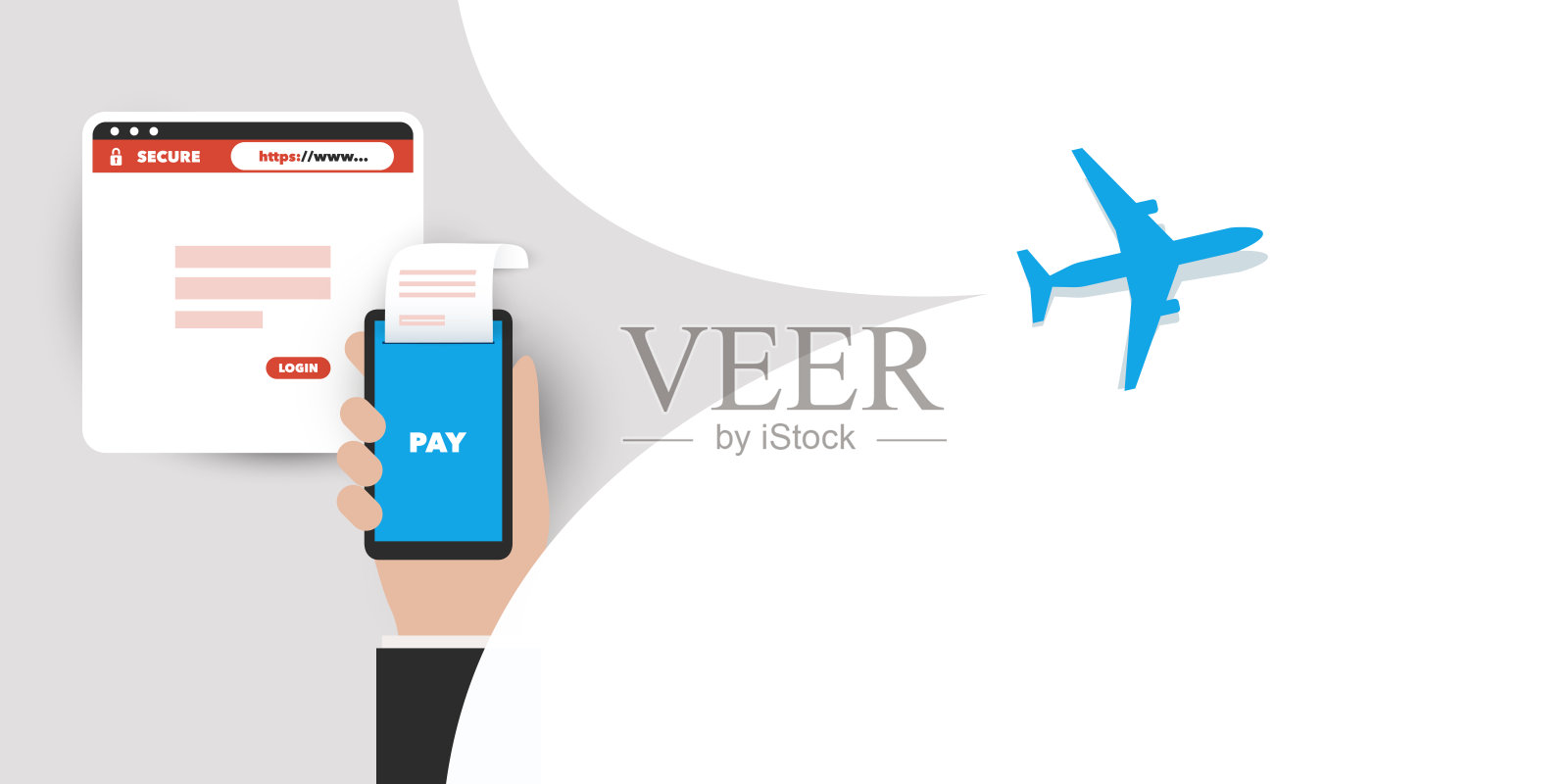 在线飞机票预订概念插画图片素材