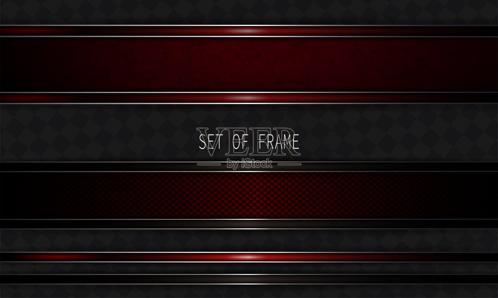 精美的红色纹理边框孤立套装插画图片素材