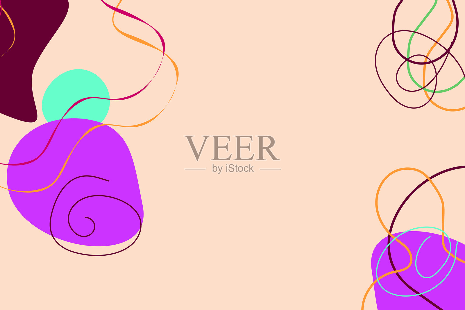 一幅以玩乐风格创作的抽象艺术作品，背景为浅色，适合项目使用。插画图片素材