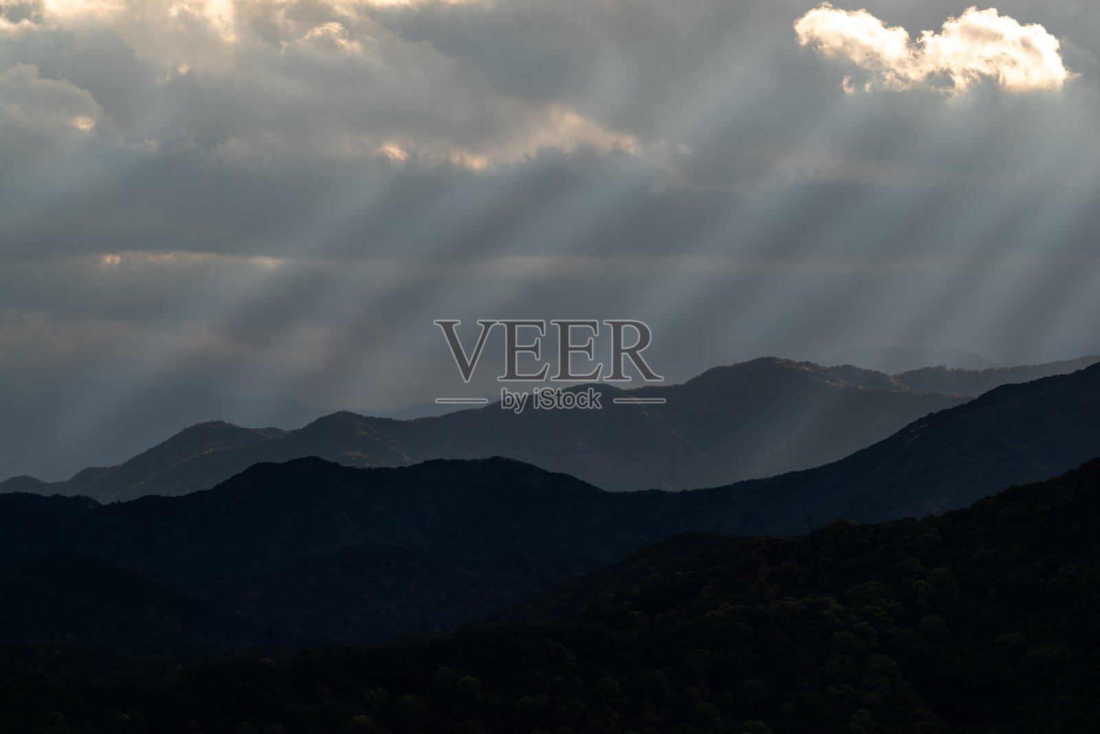 三重县乌古拉公园观景台的壮观日落景色照片摄影图片