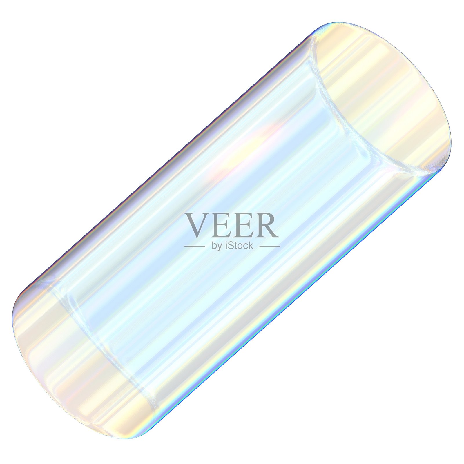 带有铬效果的圆柱体3D抽象形状插图照片摄影图片