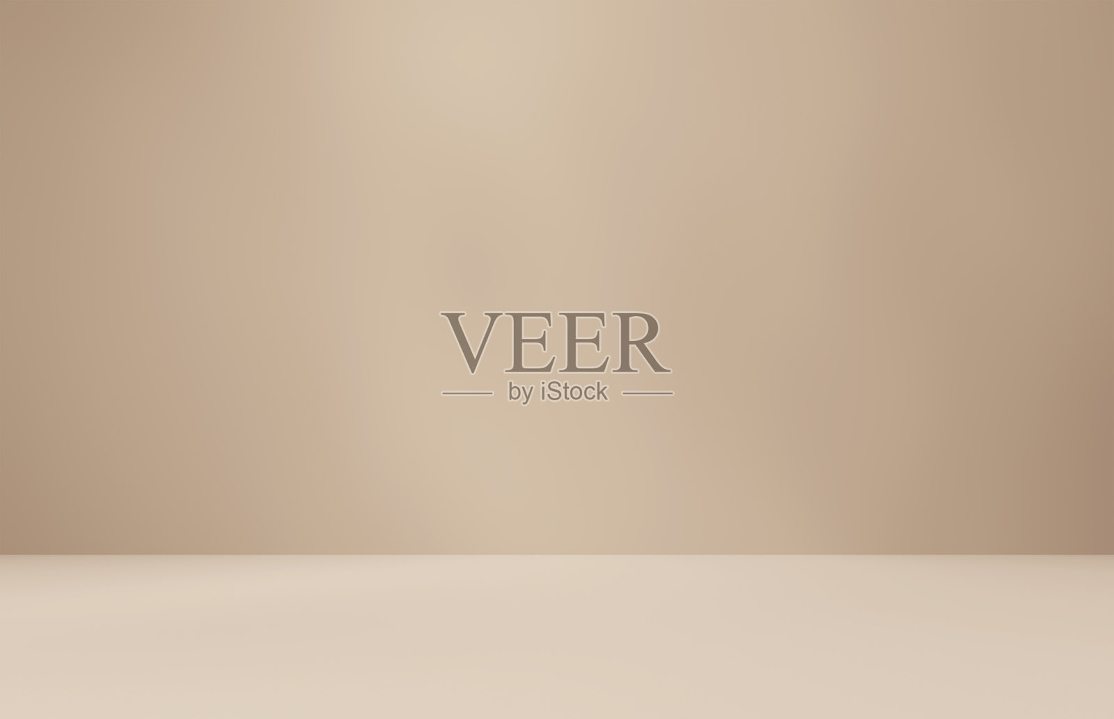 空荡荡的棕色奶油米色房间工作室，墙上投射着树叶的阴影，适合产品展示。秋季背景。照片摄影图片