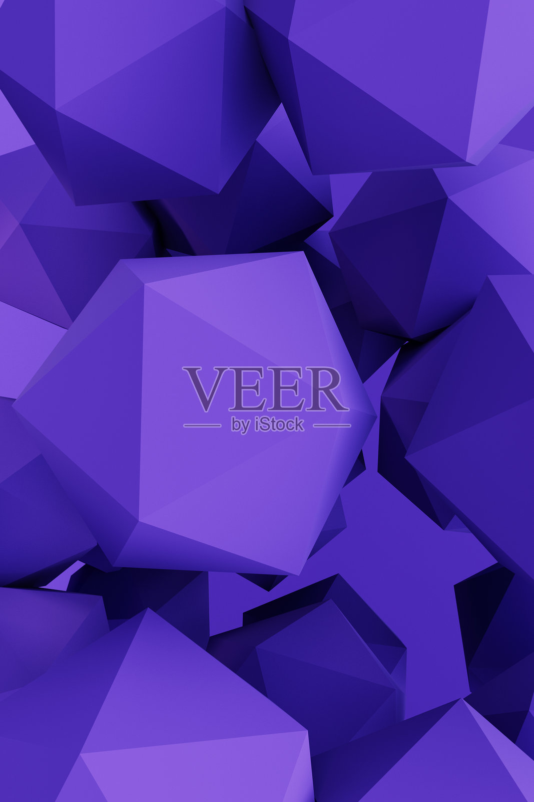 紫色的抽象几何背景，具有柏拉图式的风格。3D背景。照片摄影图片