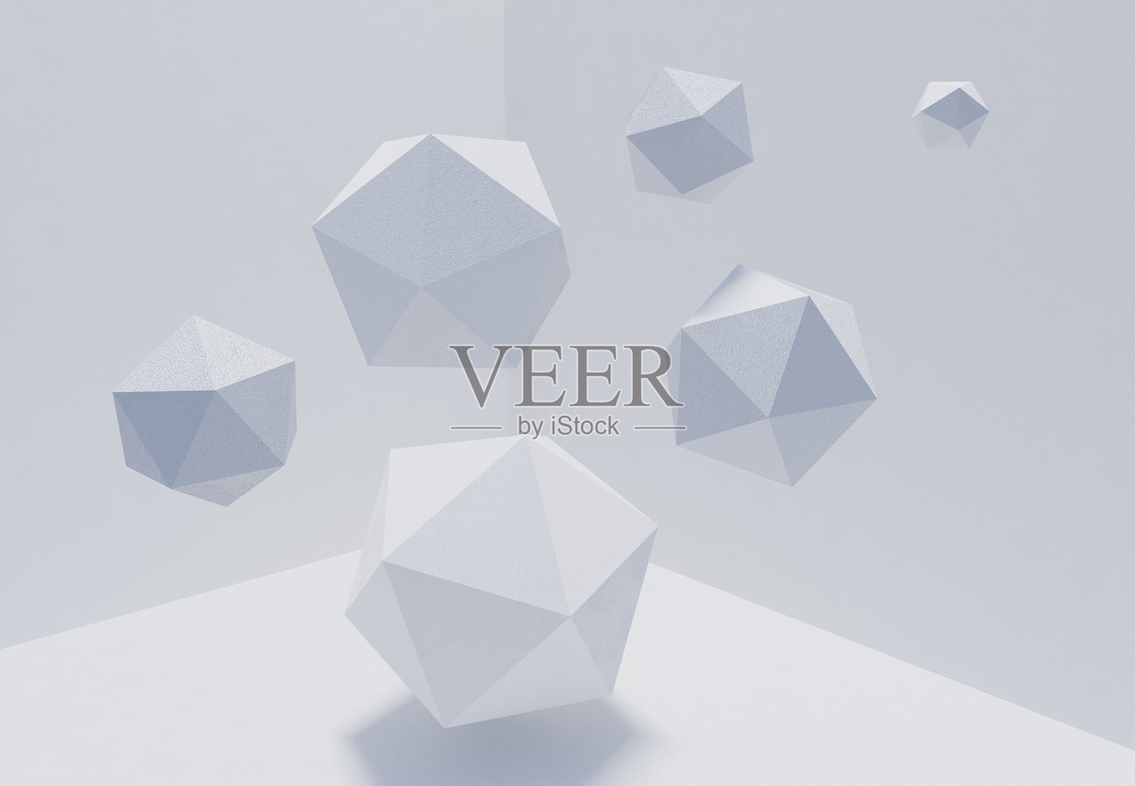 白色的抽象几何背景，具有柏拉图式的风格。3D背景。照片摄影图片